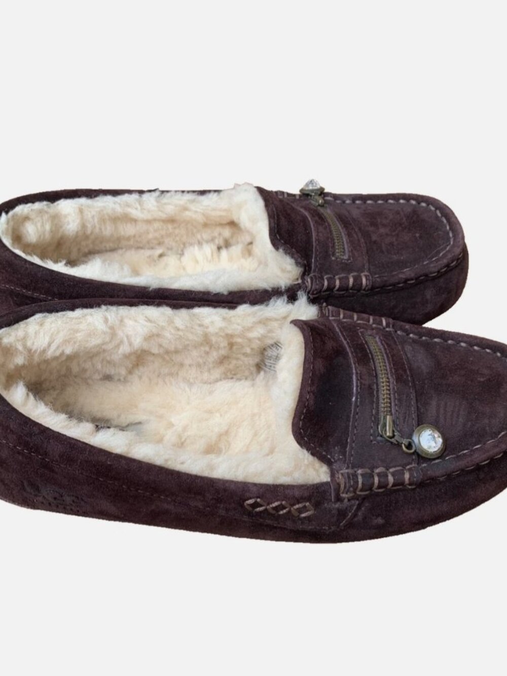 UGG Australia Ansley Charm Java Brown Moccasins Slippers Shoes Size 9 - Picture 2 of 6